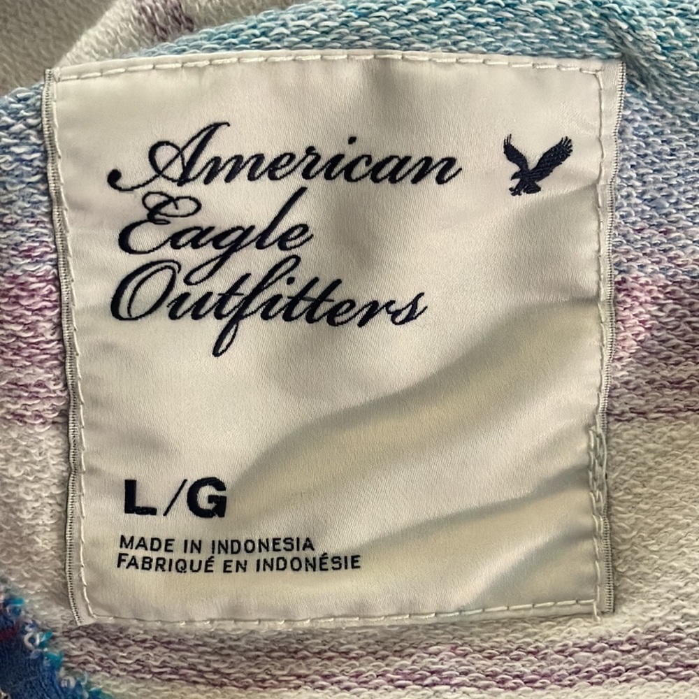 American Eagle Striped Hoodie, Large - Picture 5 of 6